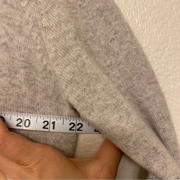 M&S Mark and Spencer relaxed open front gray 100% cashmere cardigan sweater 12/M - Picture 8 of 13